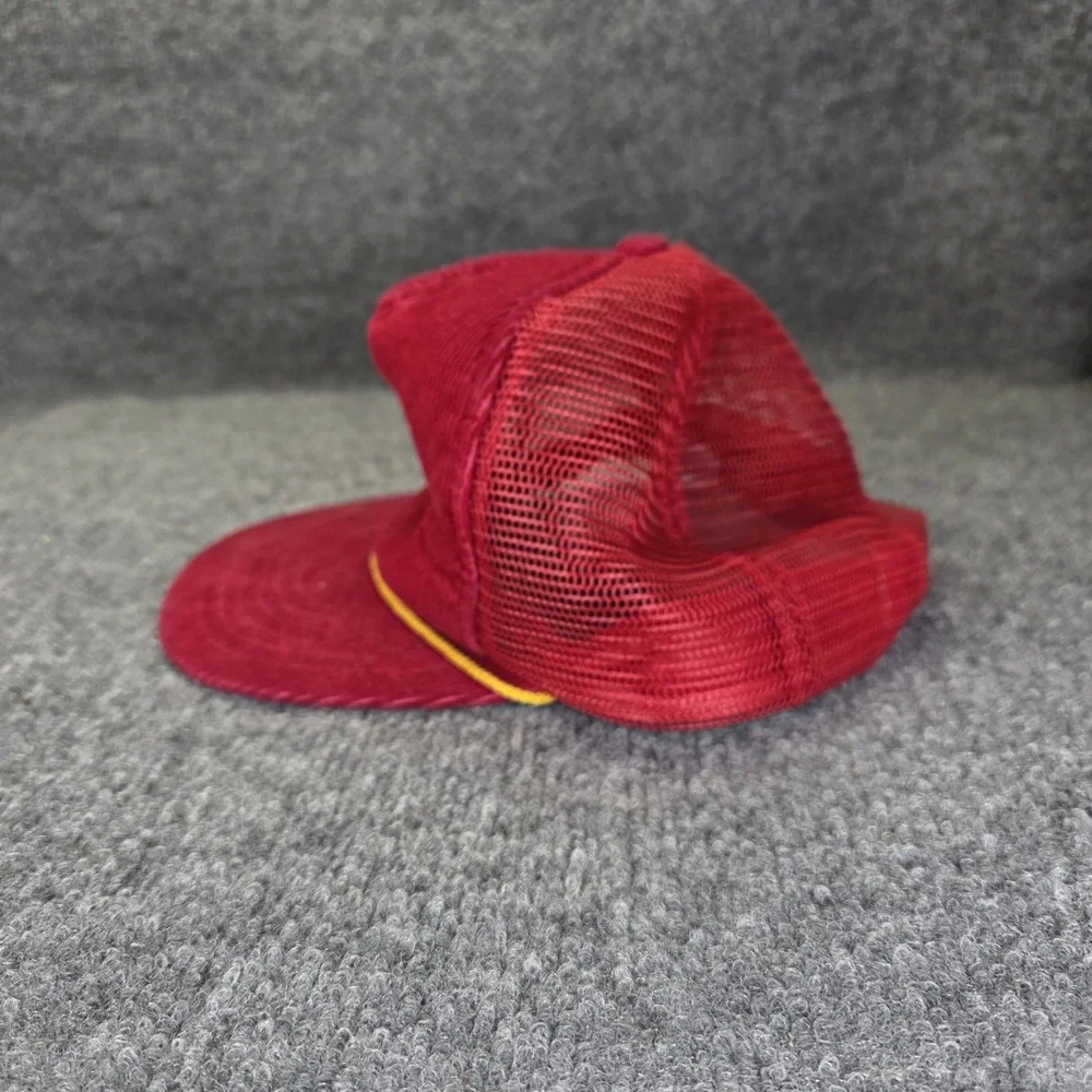 Vintage Hawaii Rainbow Corduroy Mesh Trucker Snapback Hat Red Hawaiian Headwear